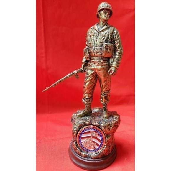 Bradford Exchange USMC Duty‎ Bronze Soldier Statue Uncommon Valor 9" - Picture 1 of 5